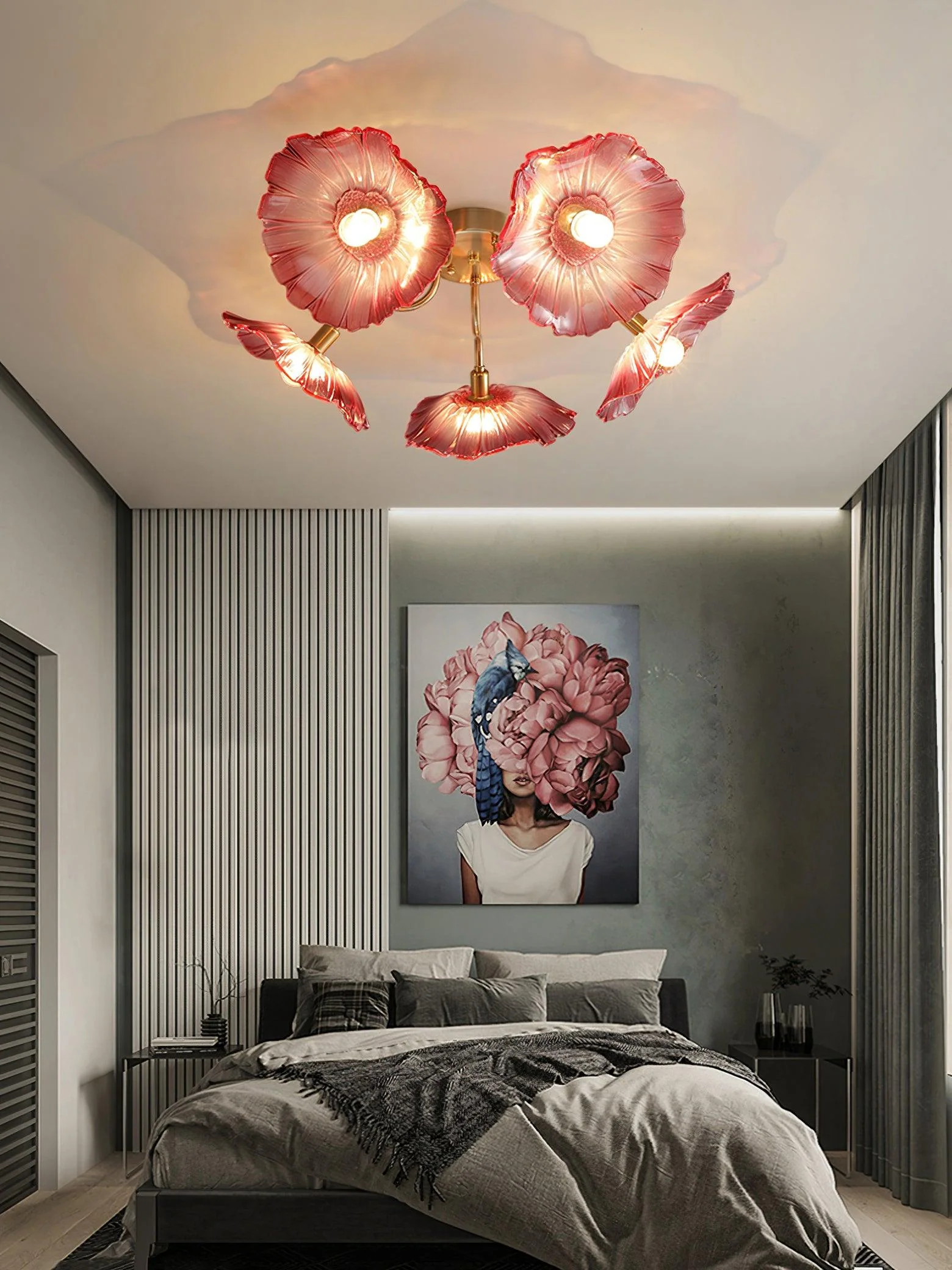 Lotus Leaf Glass Ceiling Lamp - Image 56