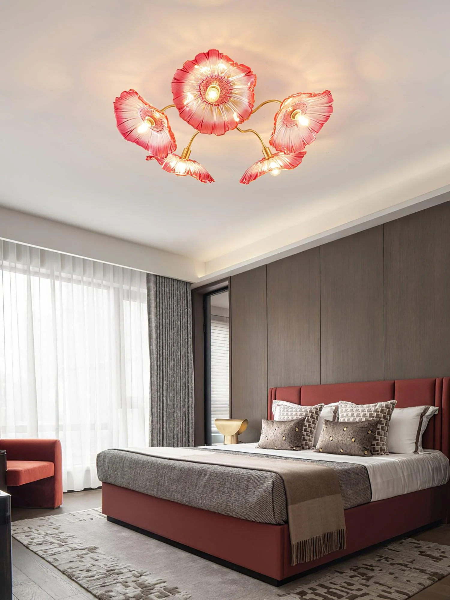 Lotus Leaf Glass Ceiling Lamp - Image 57