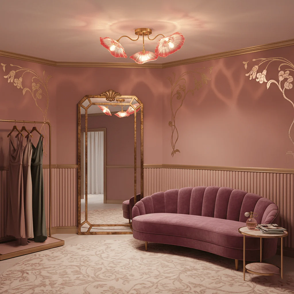 Lotus Leaf Glass Ceiling Lamp - Image 6