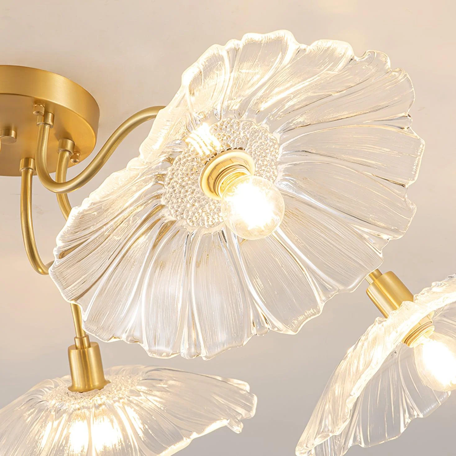 Lotus Leaf Glass Ceiling Lamp - Image 60