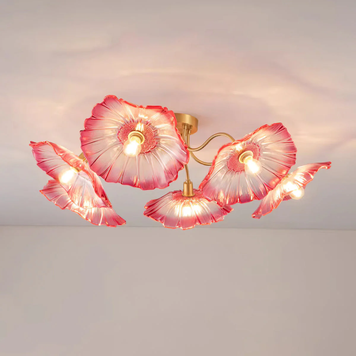 Lotus Leaf Glass Ceiling Lamp - Image 65