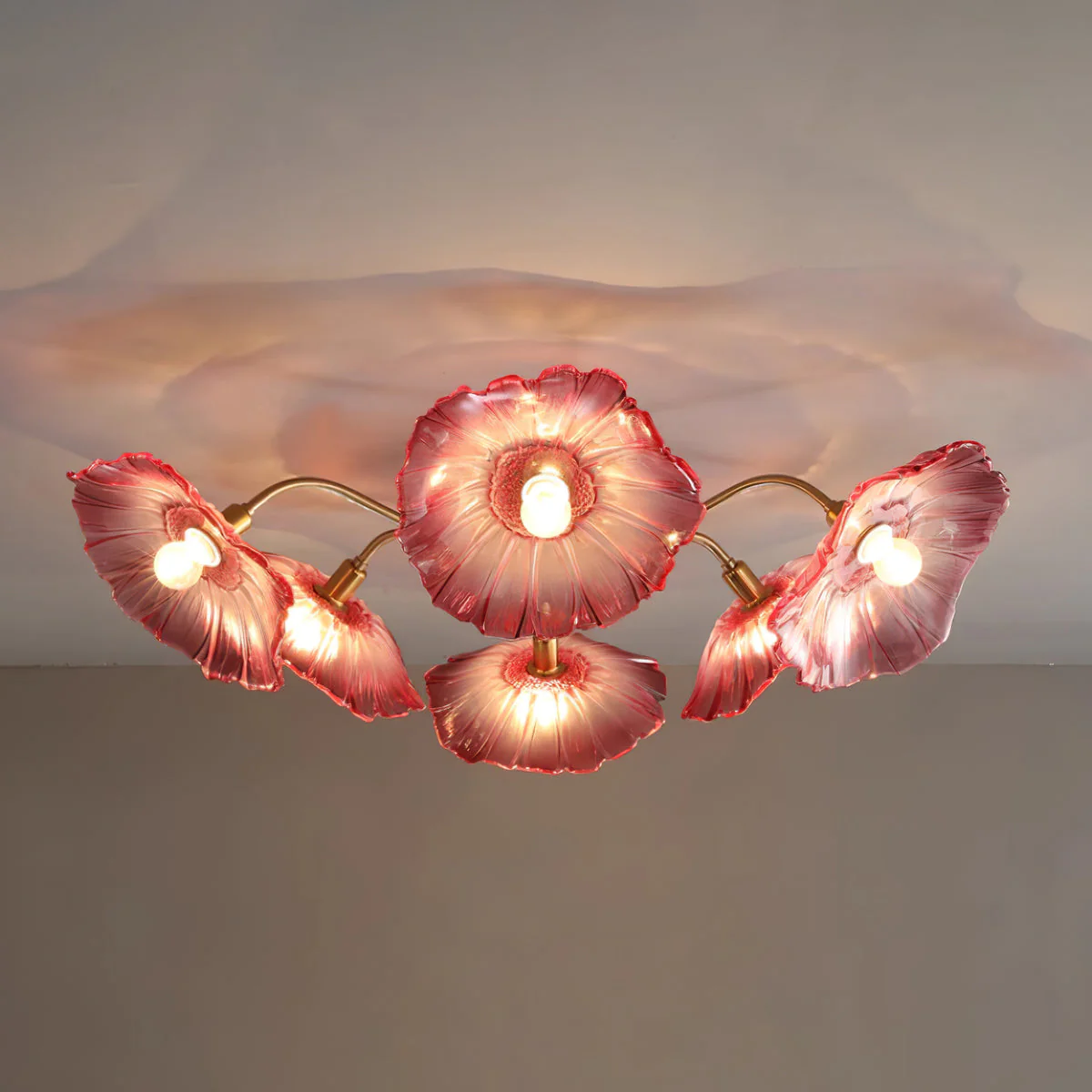 Lotus Leaf Glass Ceiling Lamp - Image 67