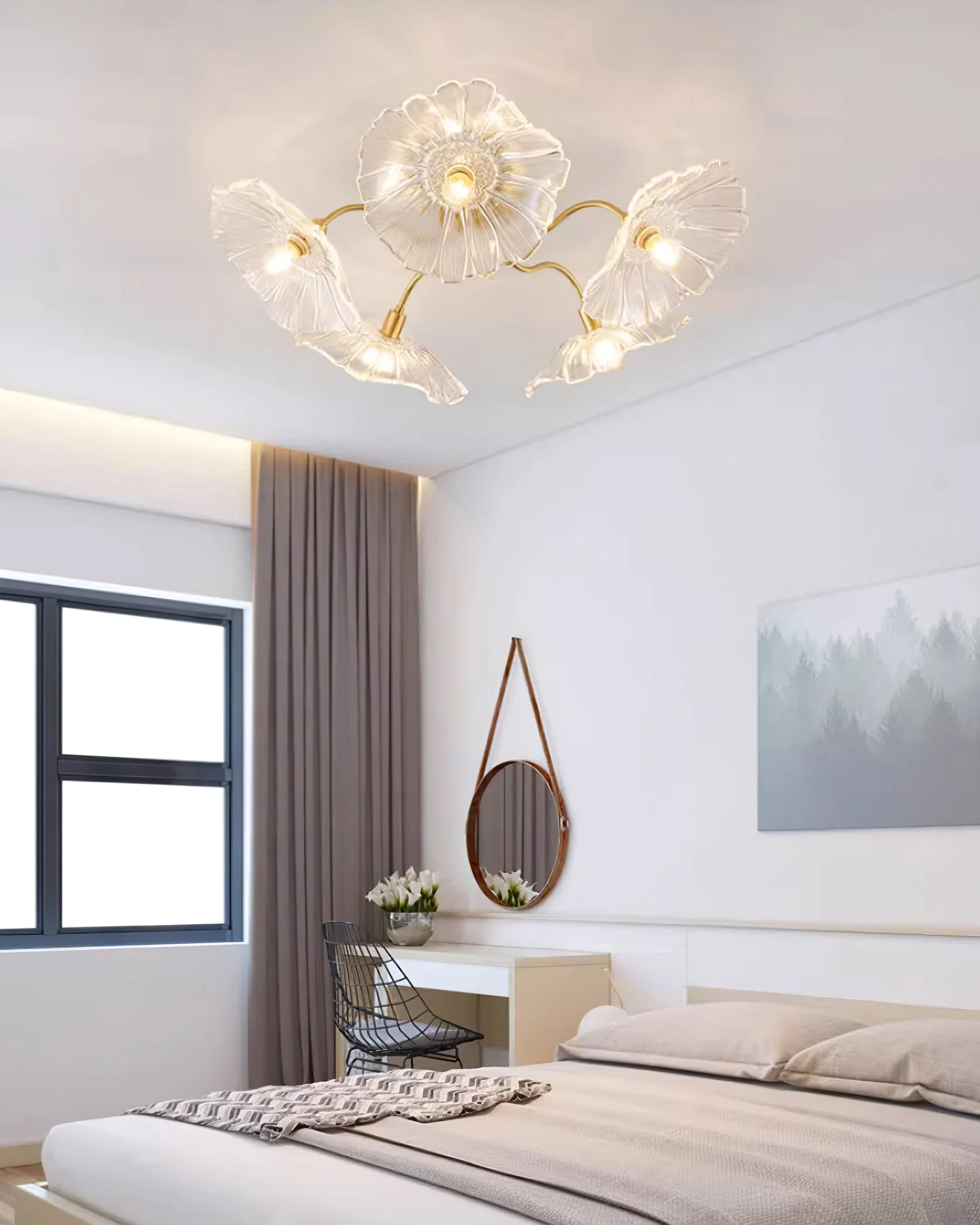 Lotus Leaf Glass Ceiling Lamp - Image 73