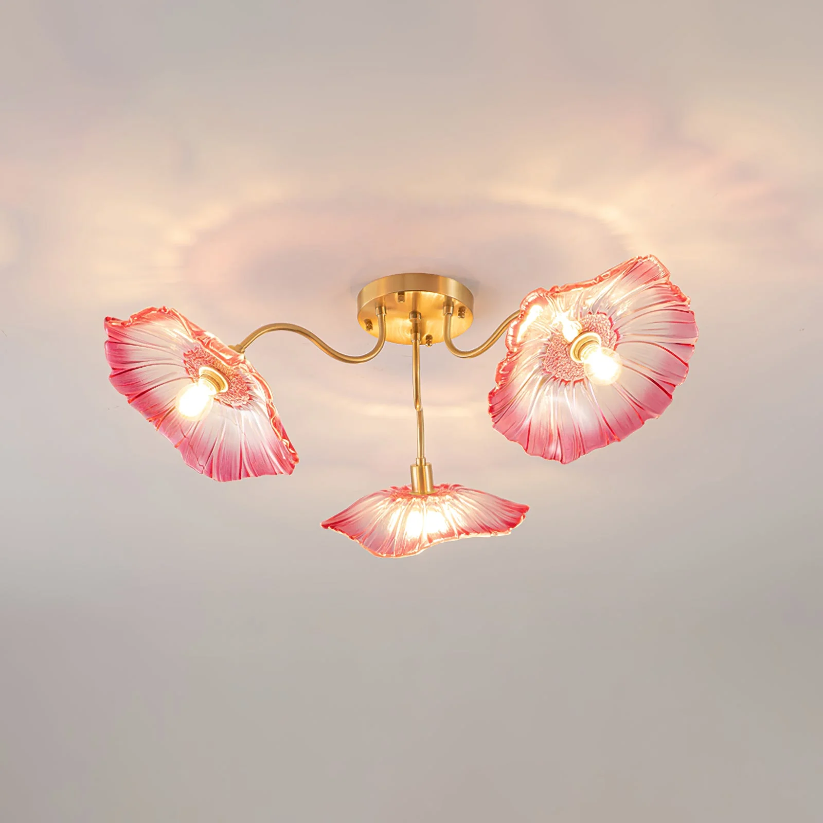 Lotus Leaf Glass Ceiling Lamp - Image 76