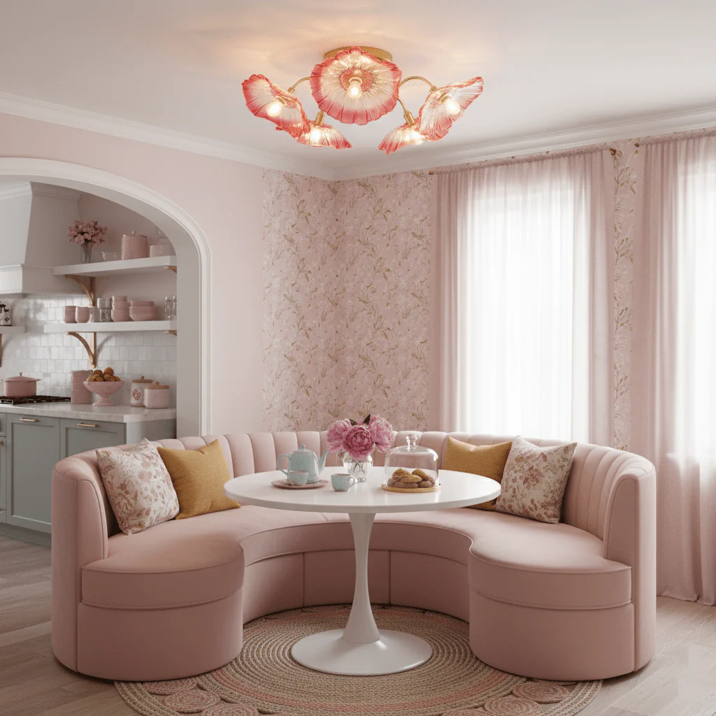 Lotus Leaf Glass Ceiling Lamp - Image 8