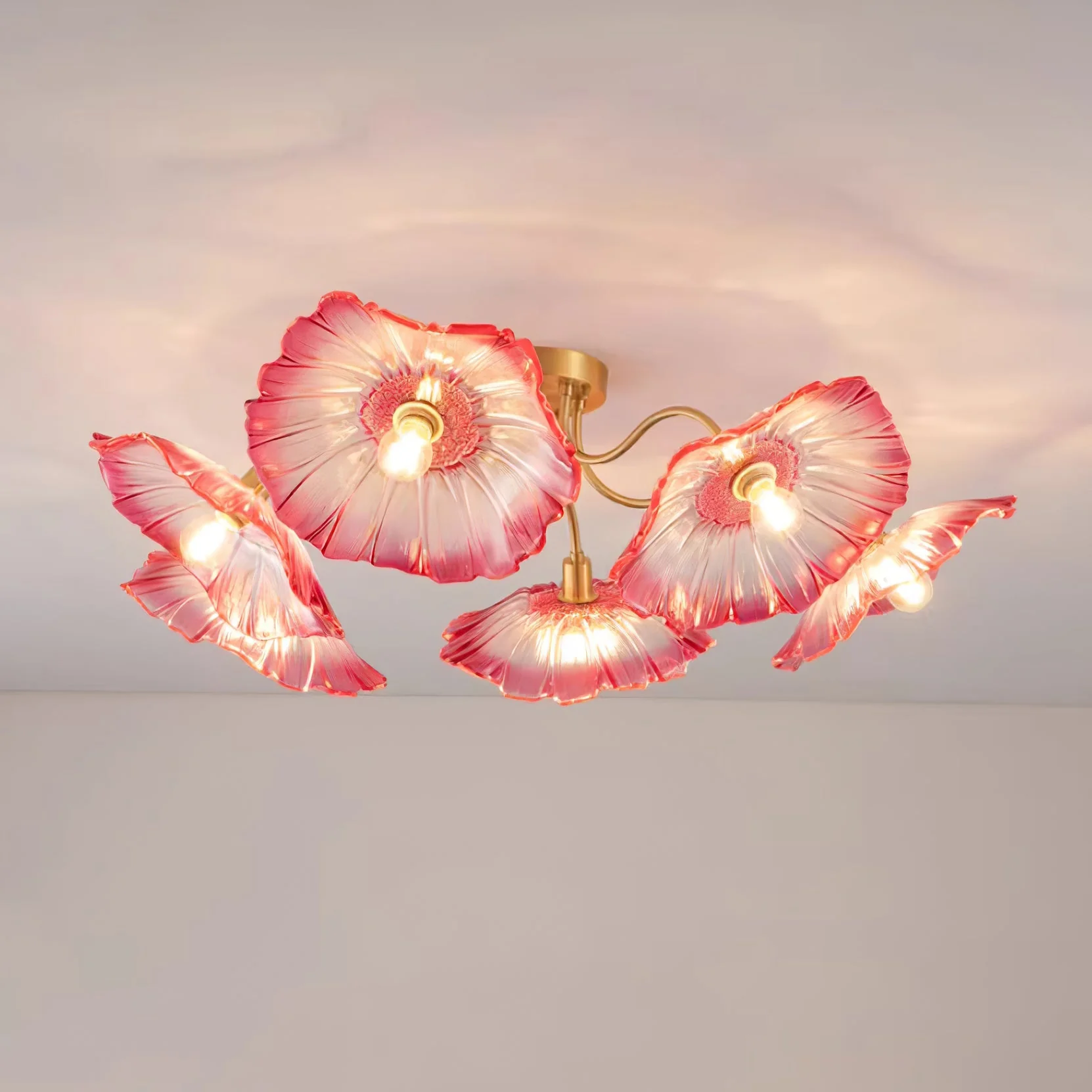 Lotus Leaf Glass Ceiling Lamp - Image 81