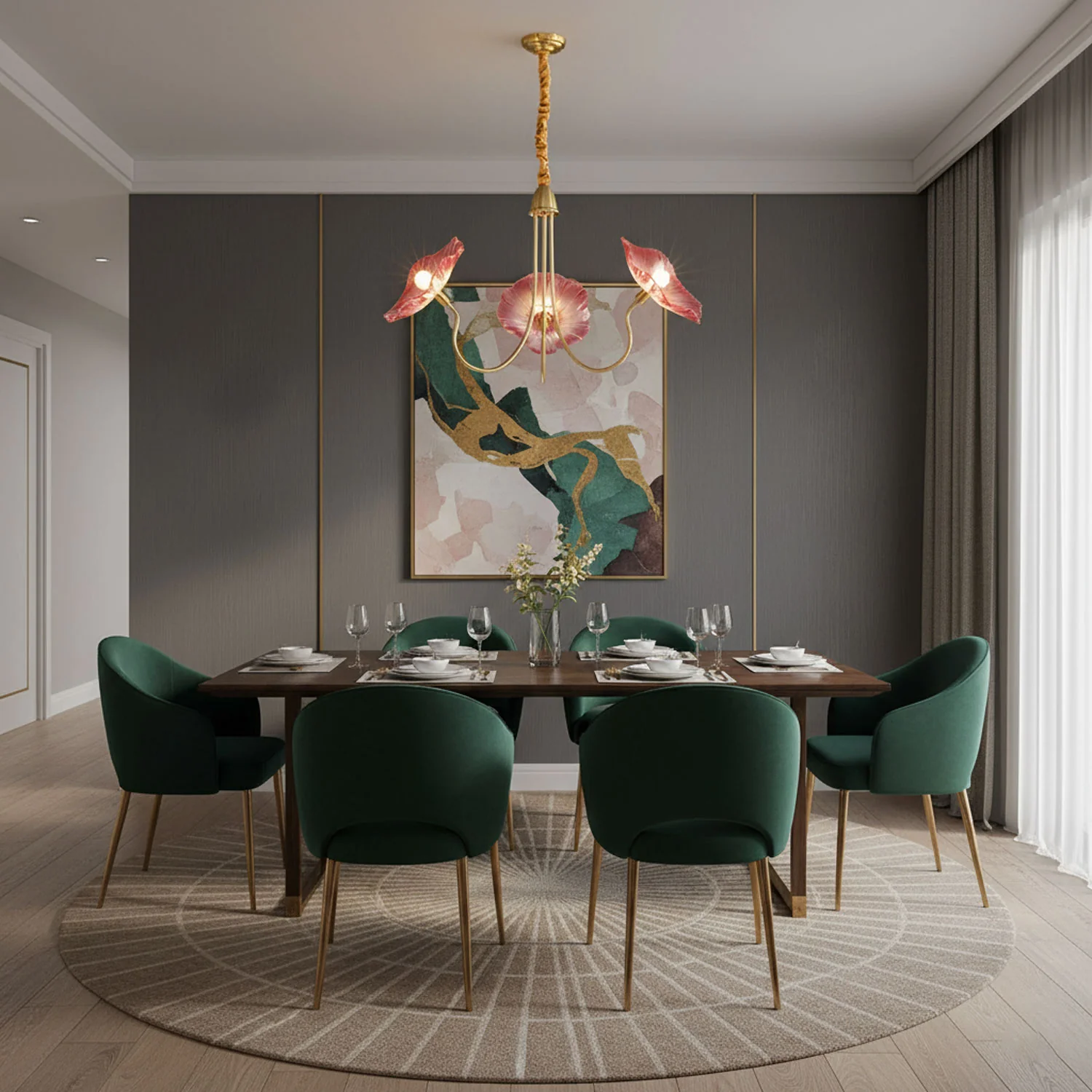 Lotus Leaf Glass Chandelier - Image 12