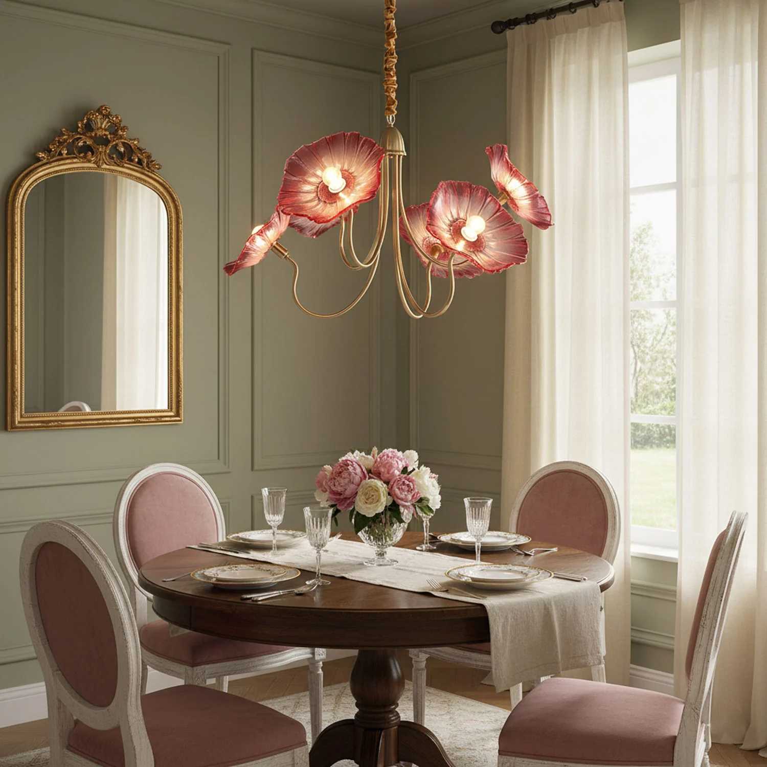 Lotus Leaf Glass Chandelier - Image 7