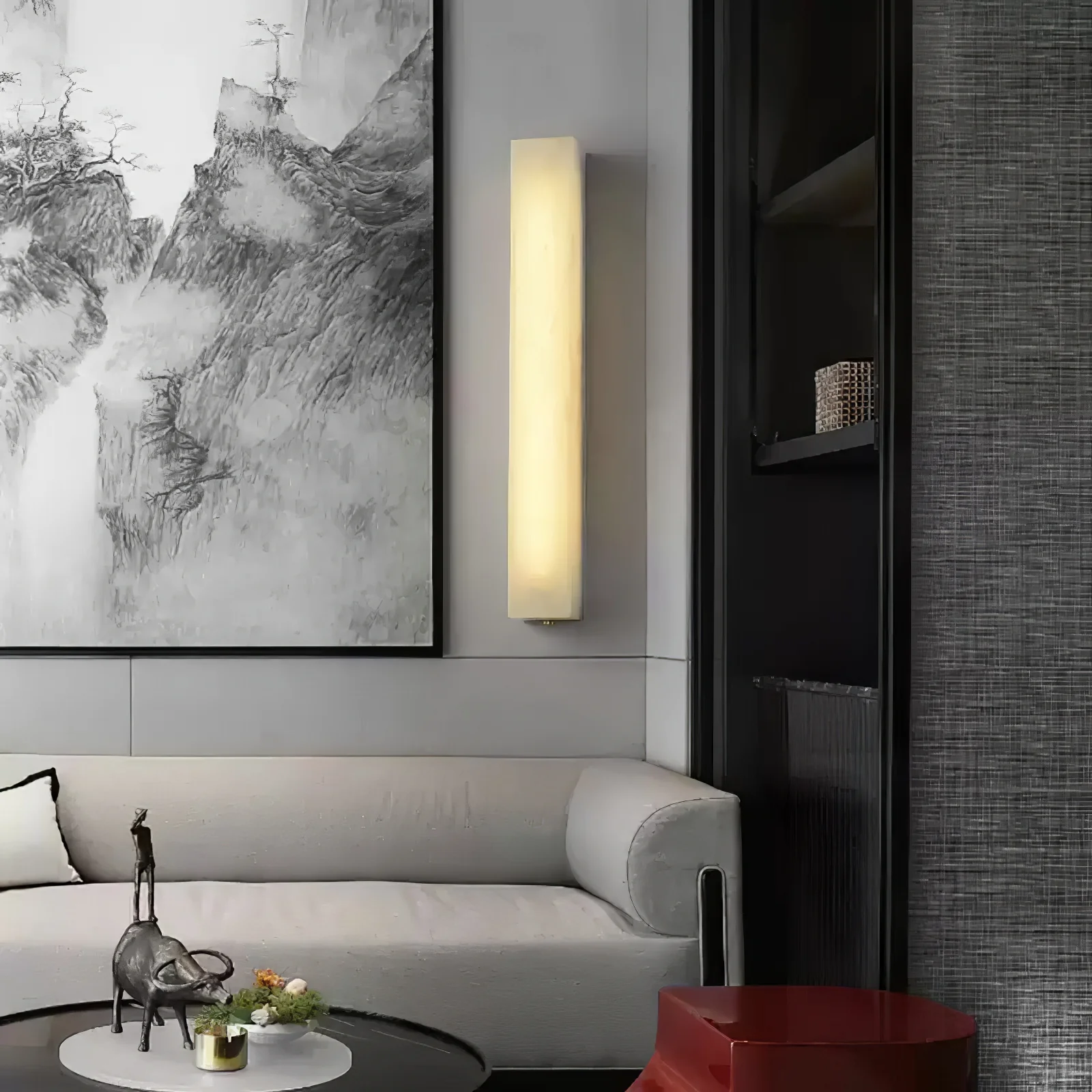 Lucent Pillar Alabaster Wall Light - Image 3