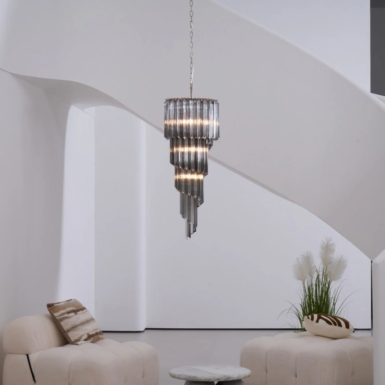 Lucente Noir Spiral Chandelier - Image 13