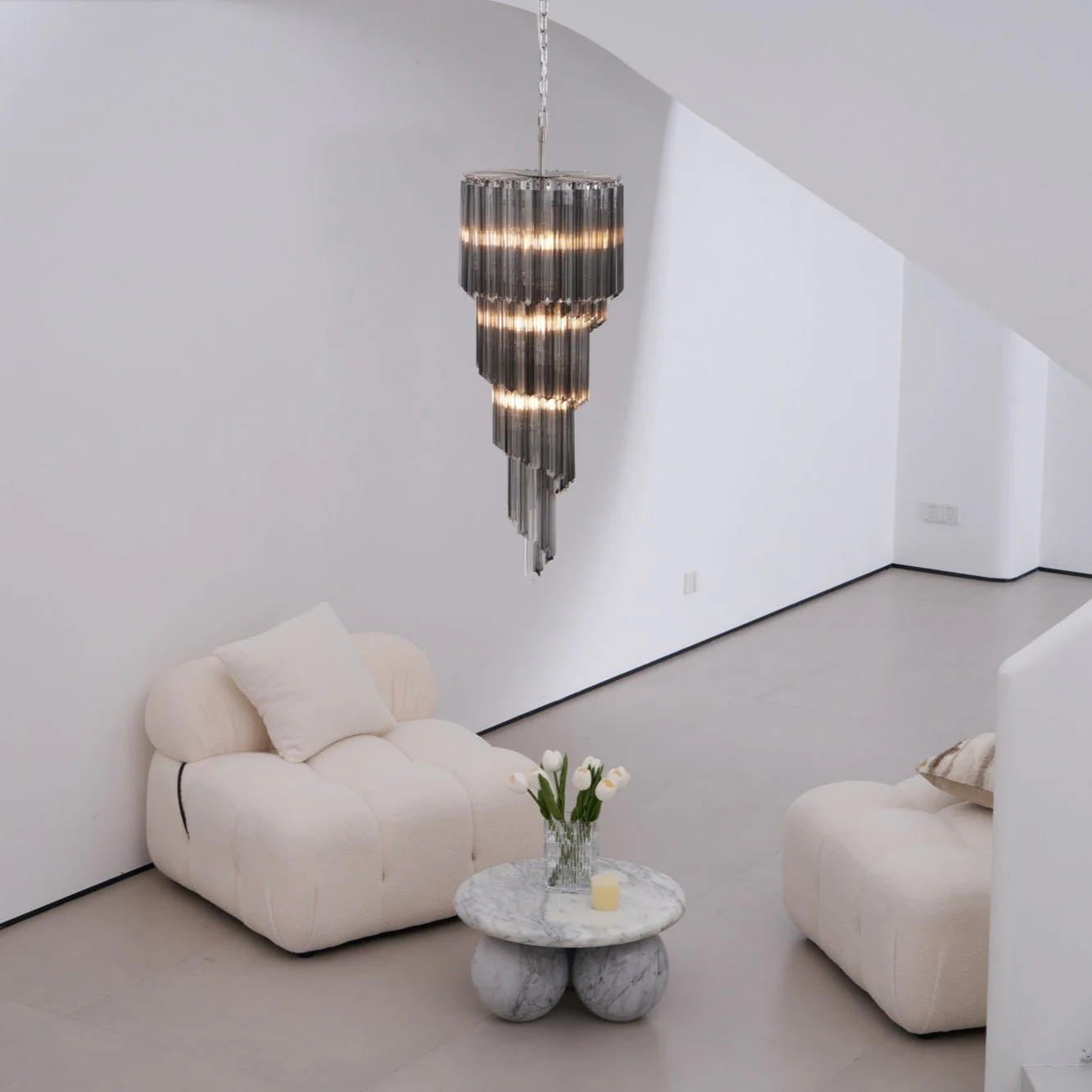 Lucente Noir Spiral Chandelier - Image 16