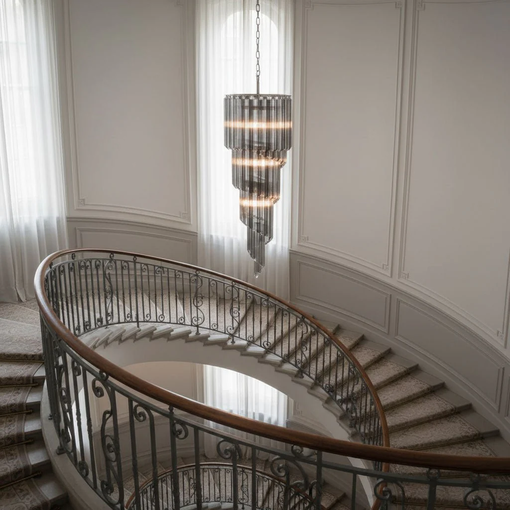 Lucente Noir Spiral Chandelier - Image 3