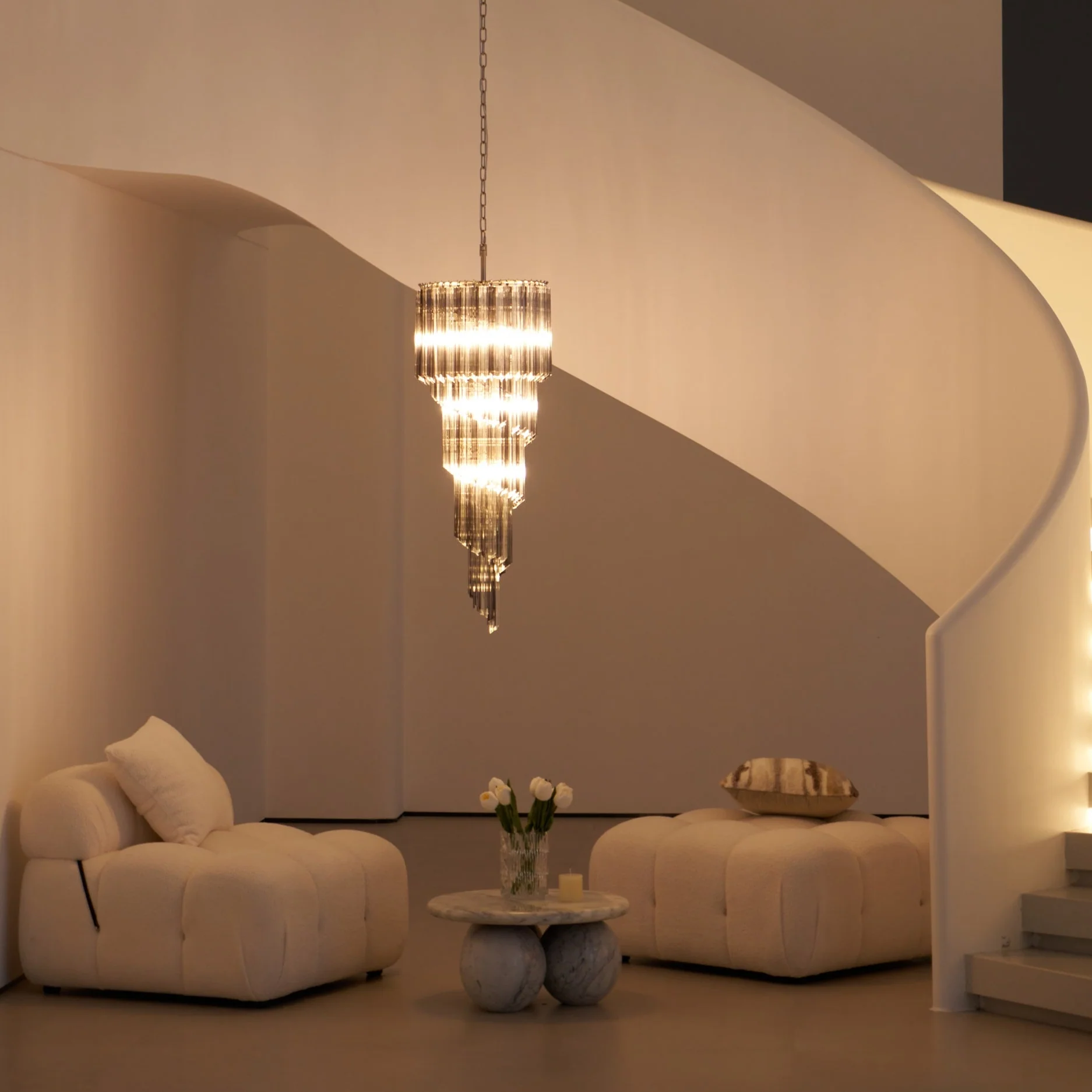 Lucente Noir Spiral Chandelier - Image 42