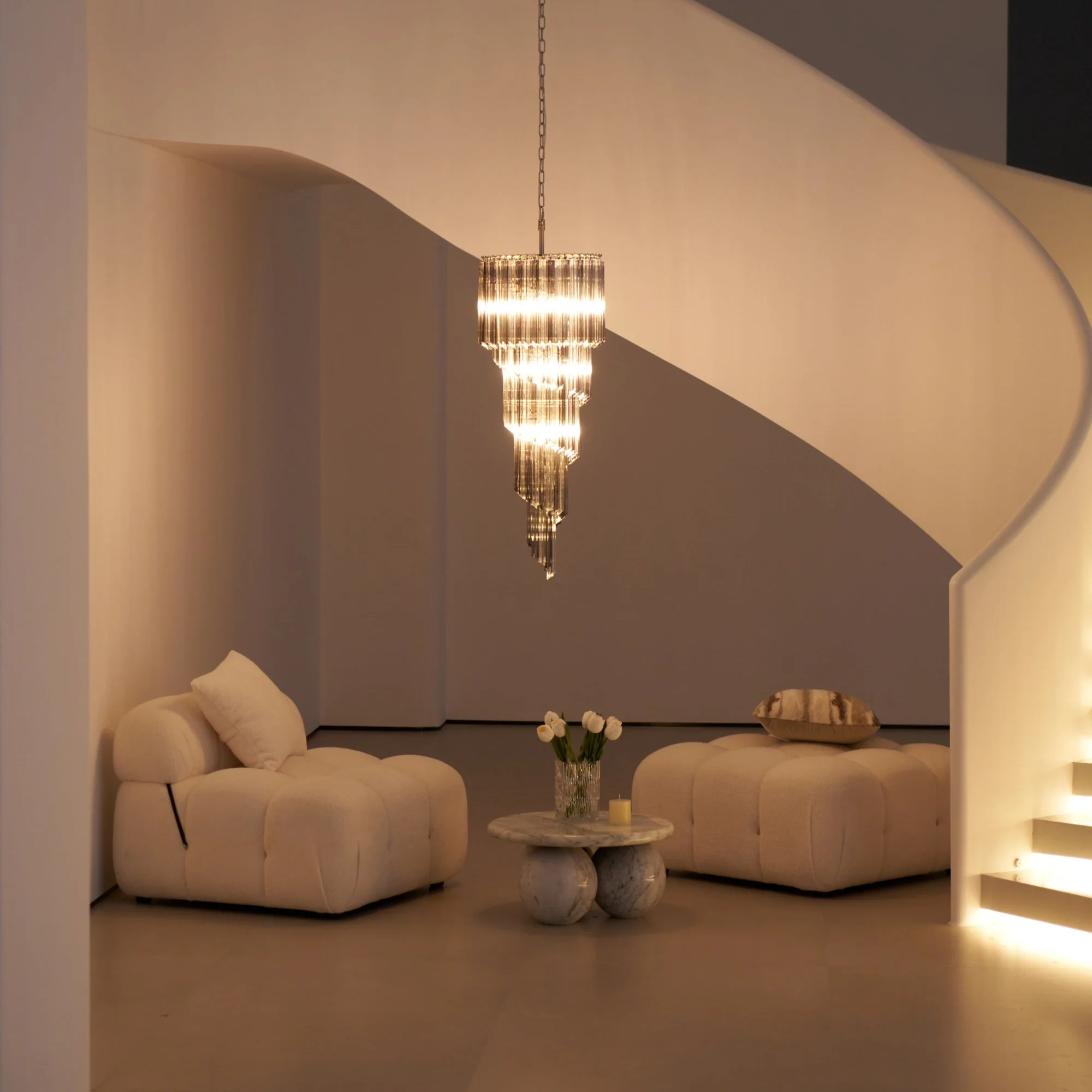 Lucente Noir Spiral Chandelier - Image 43