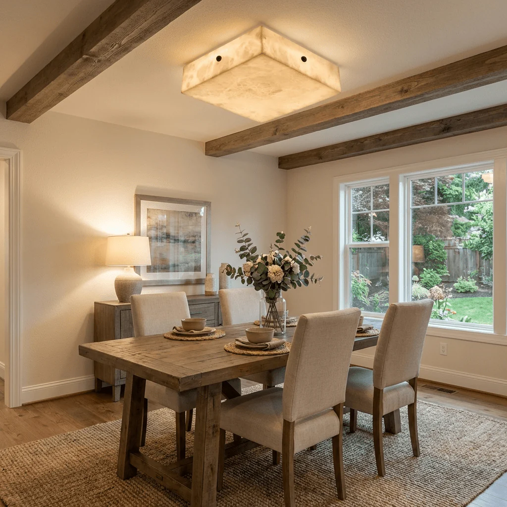 Luma Alabaster Square Ceiling Lamp - Image 5