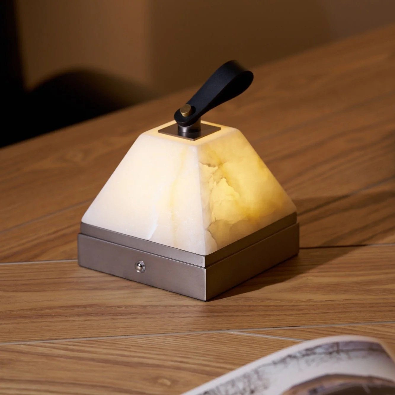 Luma Cube Alabaster Portable Lamp - Image 14