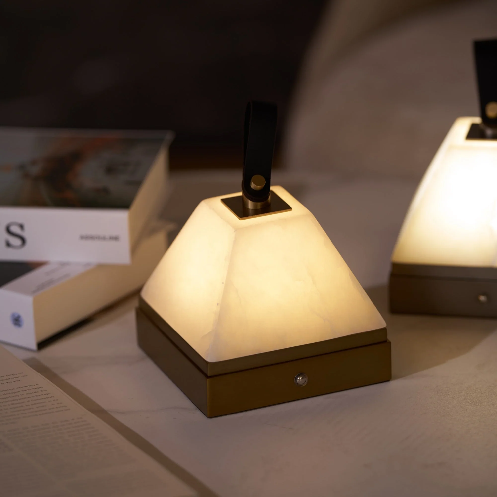 Luma Cube Alabaster Portable Lamp - Image 9