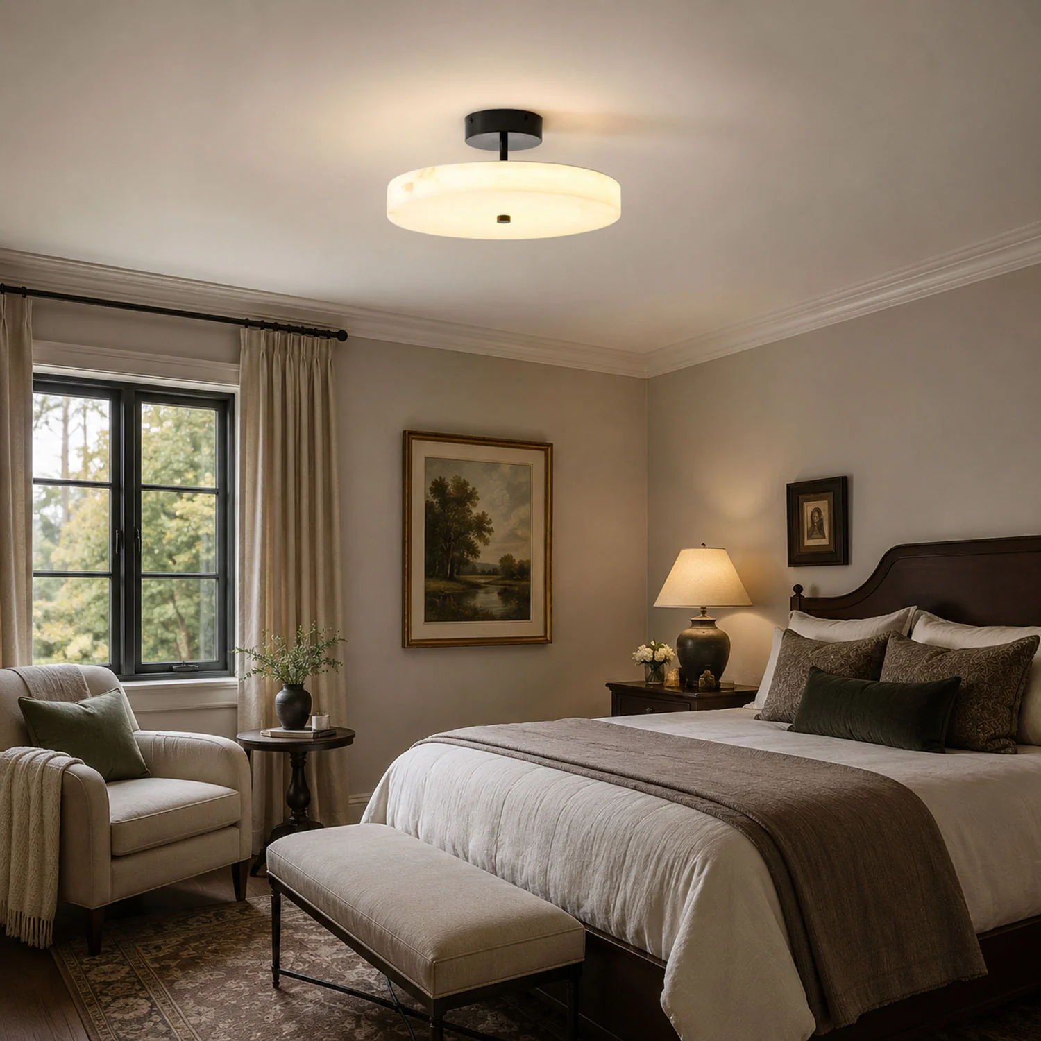 Luma Linen Drum Ceiling Light - Image 3