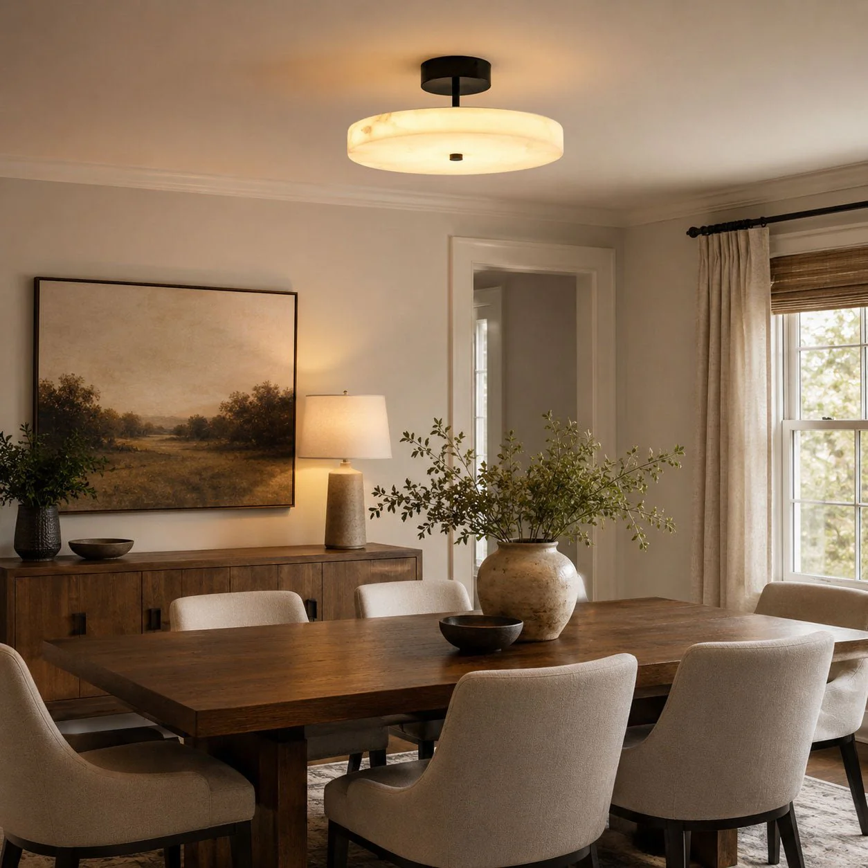 Luma Linen Drum Ceiling Light - Image 4