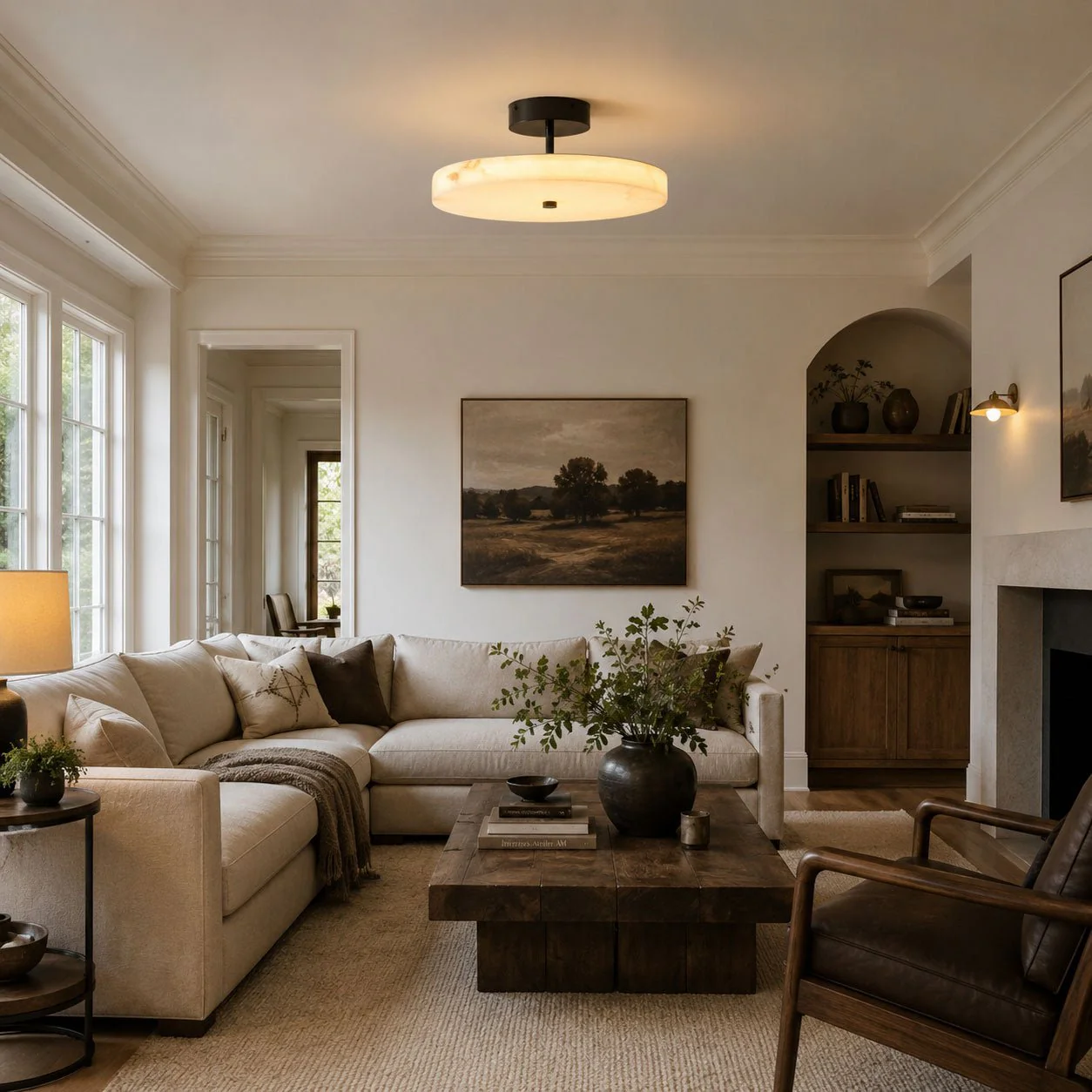 Luma Linen Drum Ceiling Light - Image 5