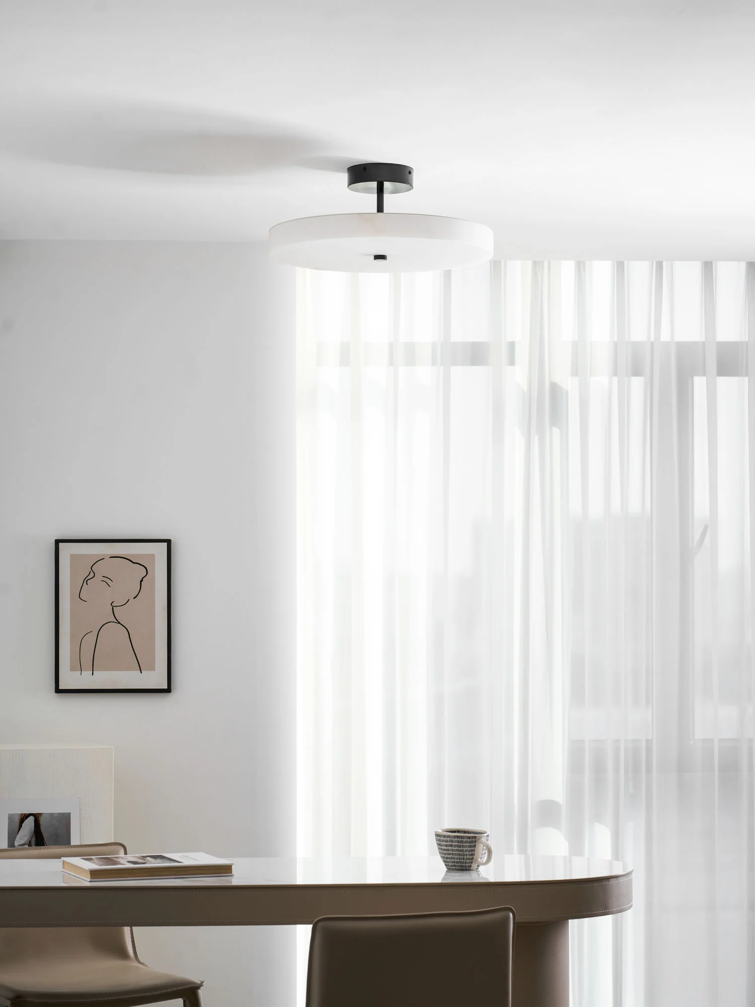 Luma Linen Drum Ceiling Light - Image 6
