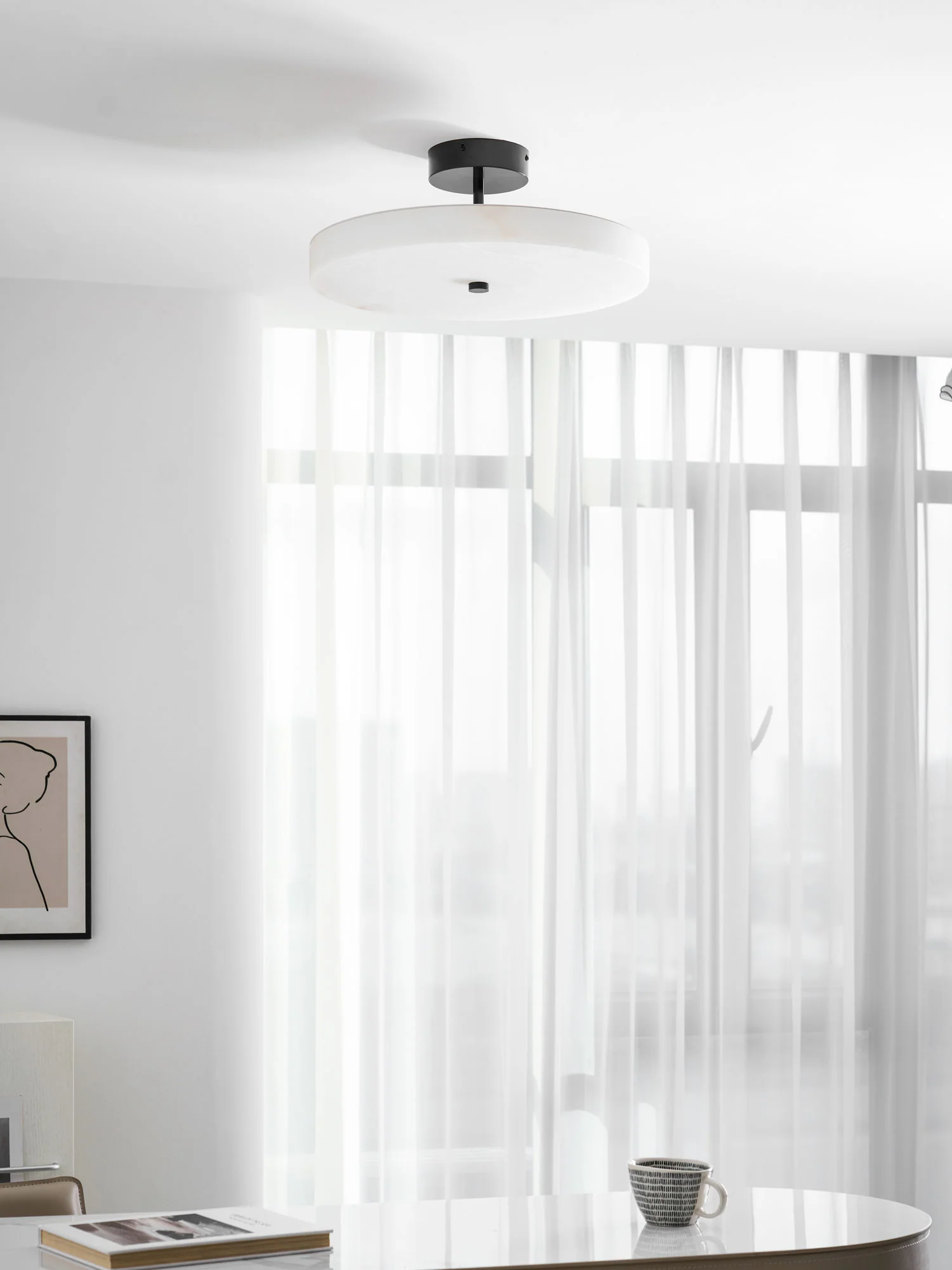Luma Linen Drum Ceiling Light - Image 7