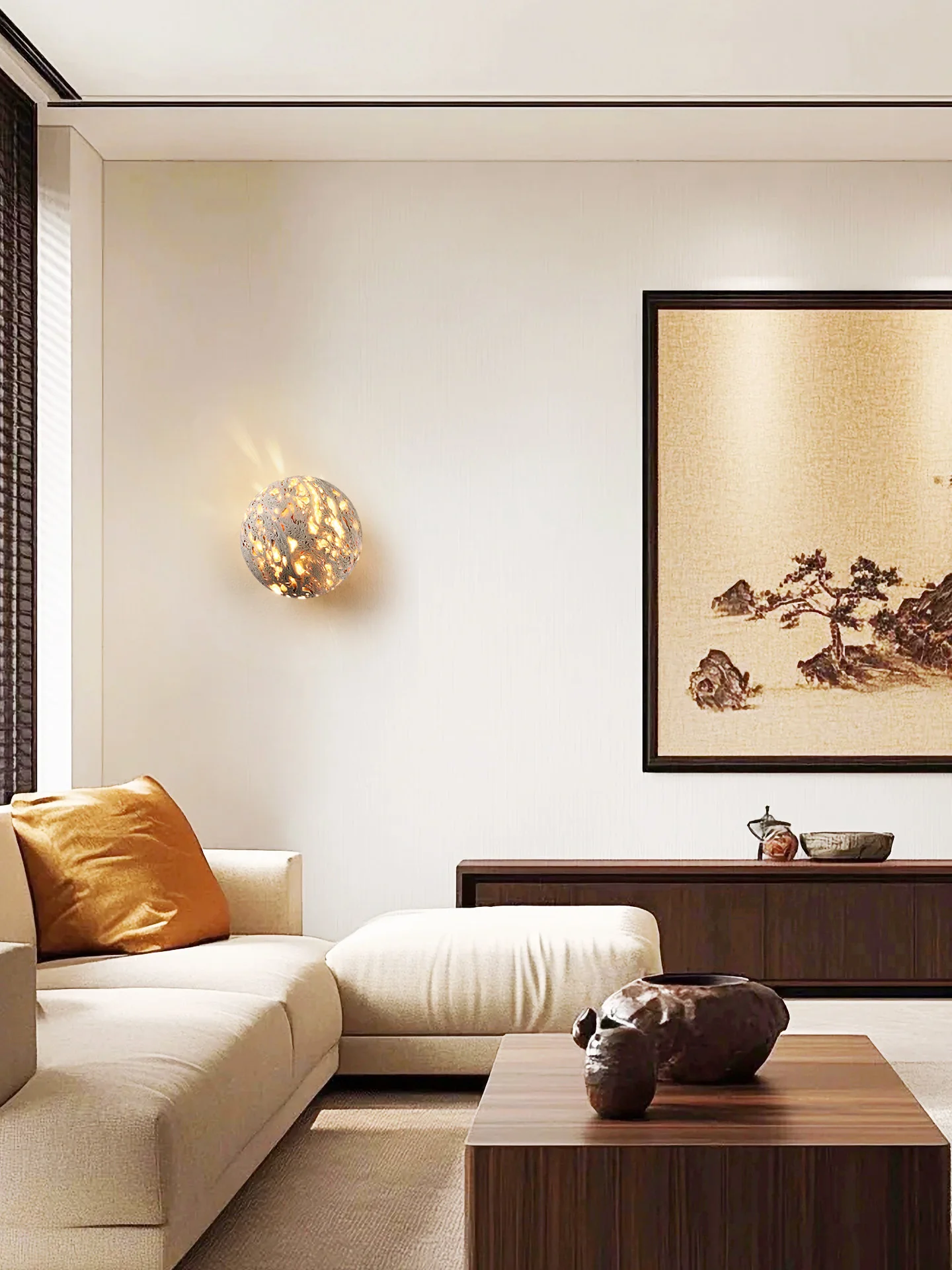 Luma Vein Stone Sphere Wall Light - Image 14
