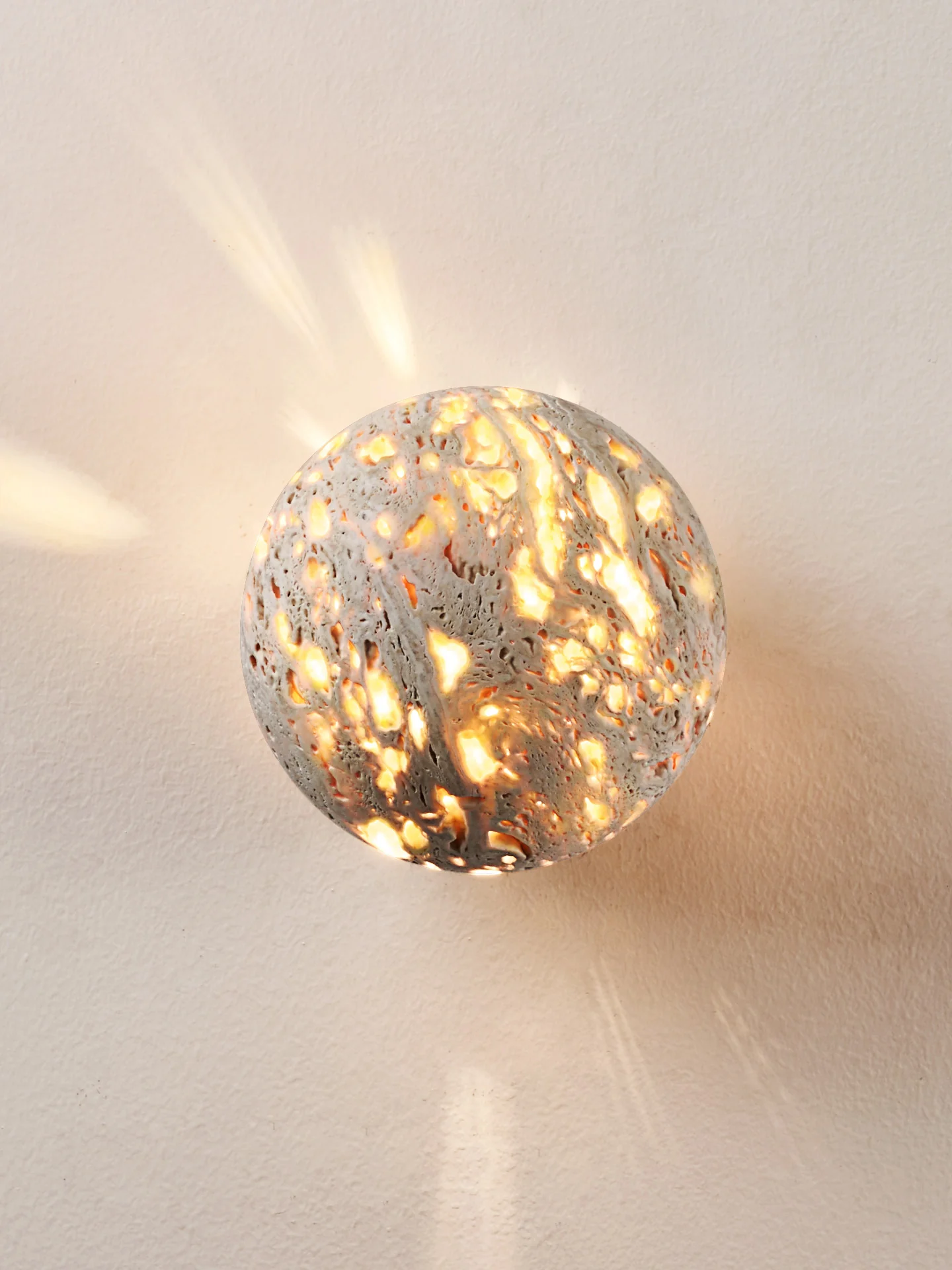 Luma Vein Stone Sphere Wall Light - Image 6