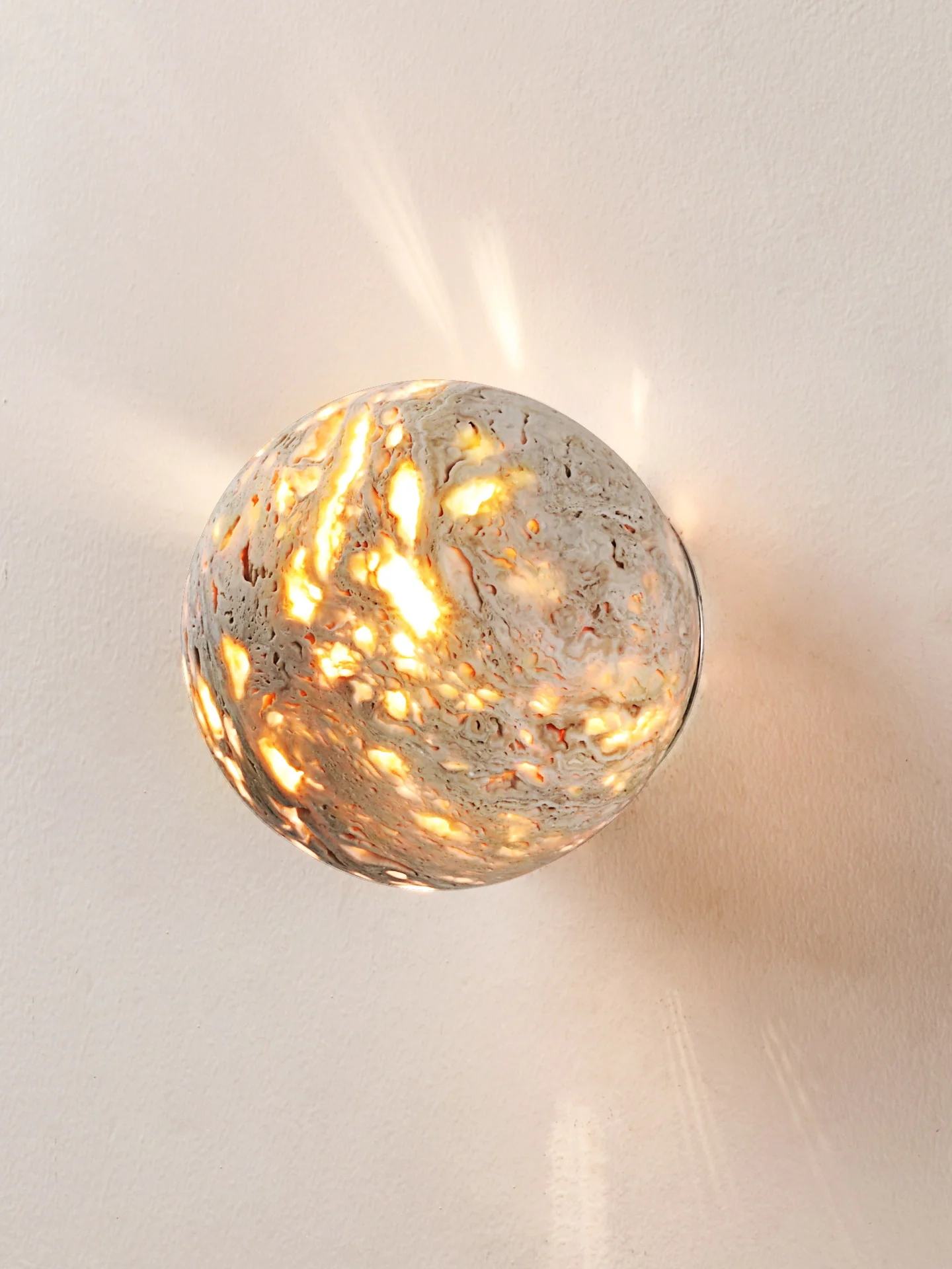 Luma Vein Stone Sphere Wall Light - Image 7