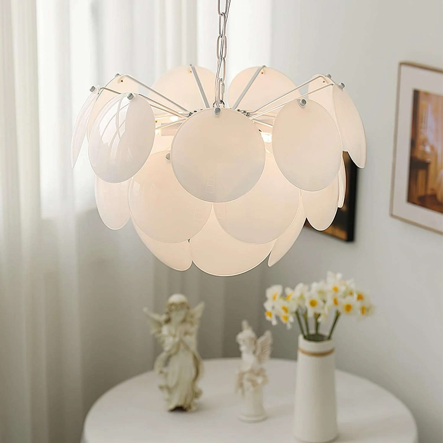 Luminous Petal Glass Chandelier - Image 6