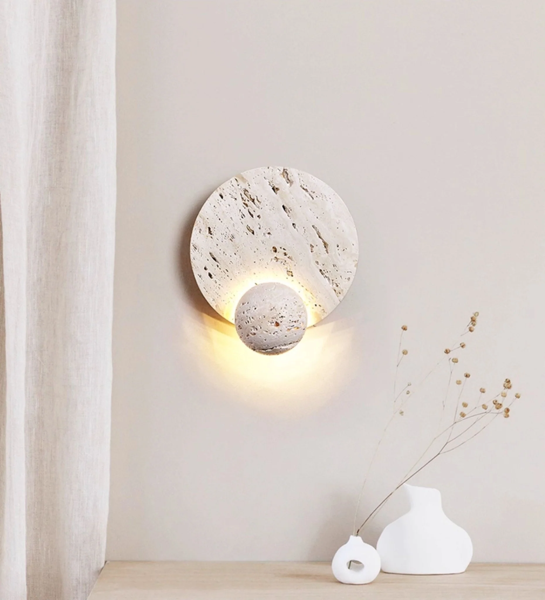 Luna Travertine Sconce - Image 2