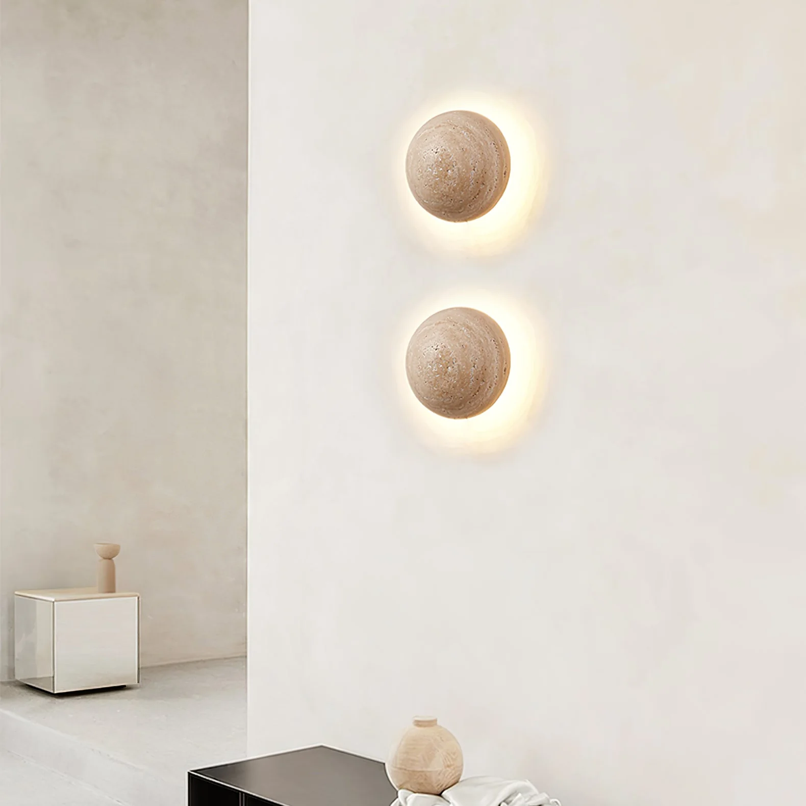 Luna Travertine Wall Light - Image 2