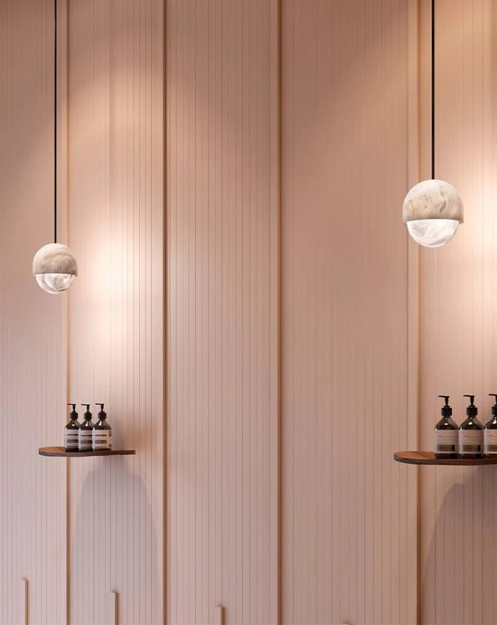 Lunar Dome Alabaster Pendant Light - Image 10