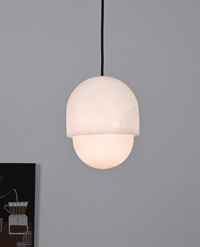 Lunar Dome Alabaster Pendant Light - Image 12