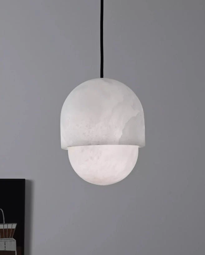 Lunar Dome Alabaster Pendant Light - Image 13