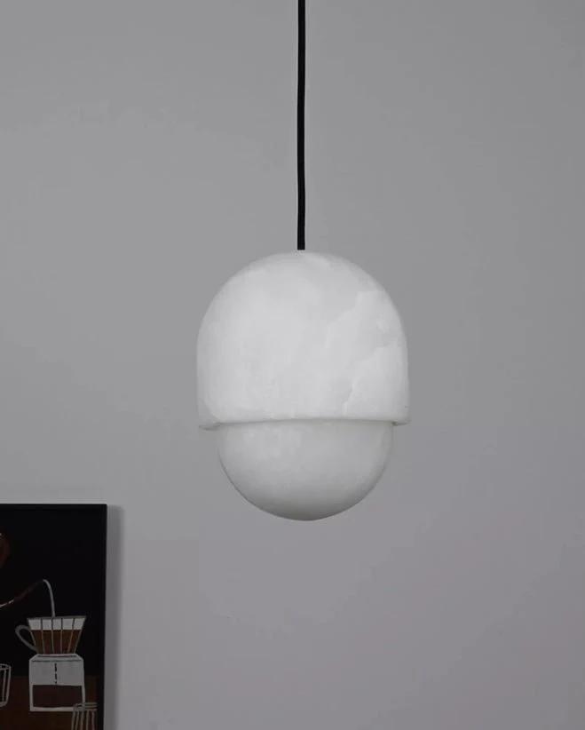 Lunar Dome Alabaster Pendant Light - Image 14