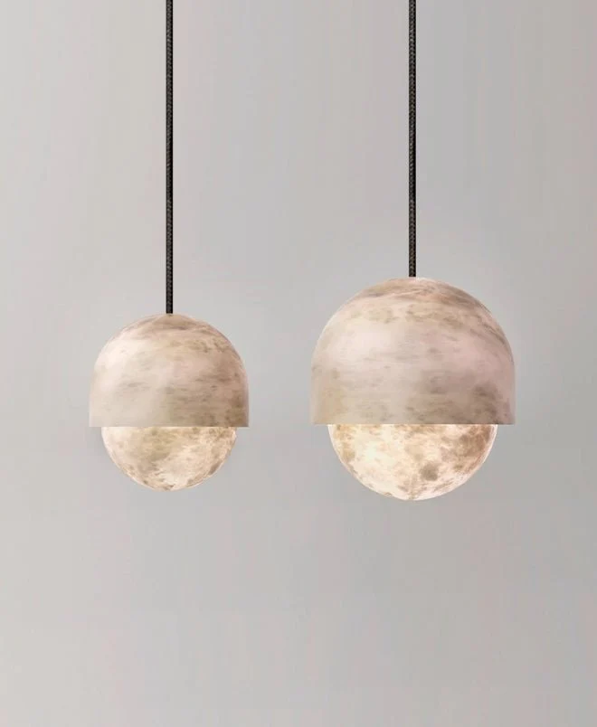 Lunar Dome Alabaster Pendant Light - Image 15