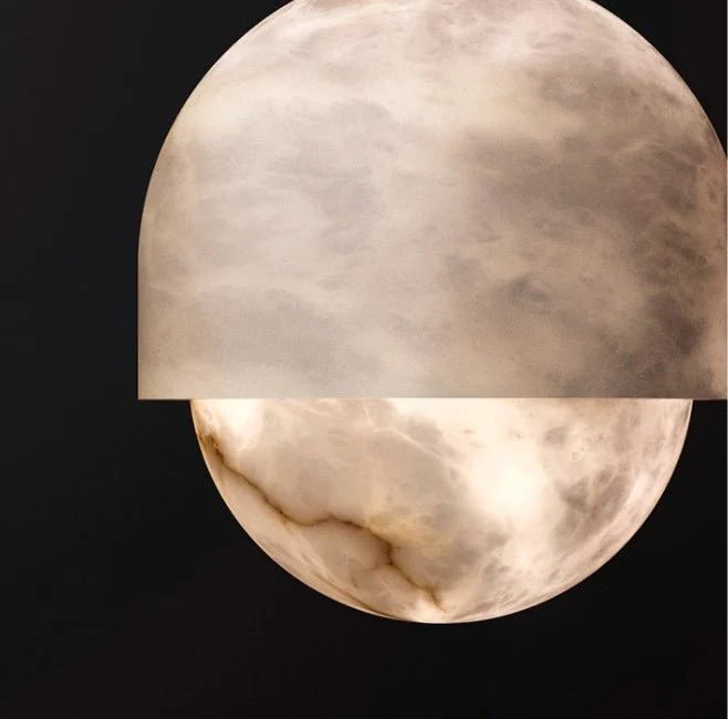 Lunar Dome Alabaster Pendant Light - Image 17