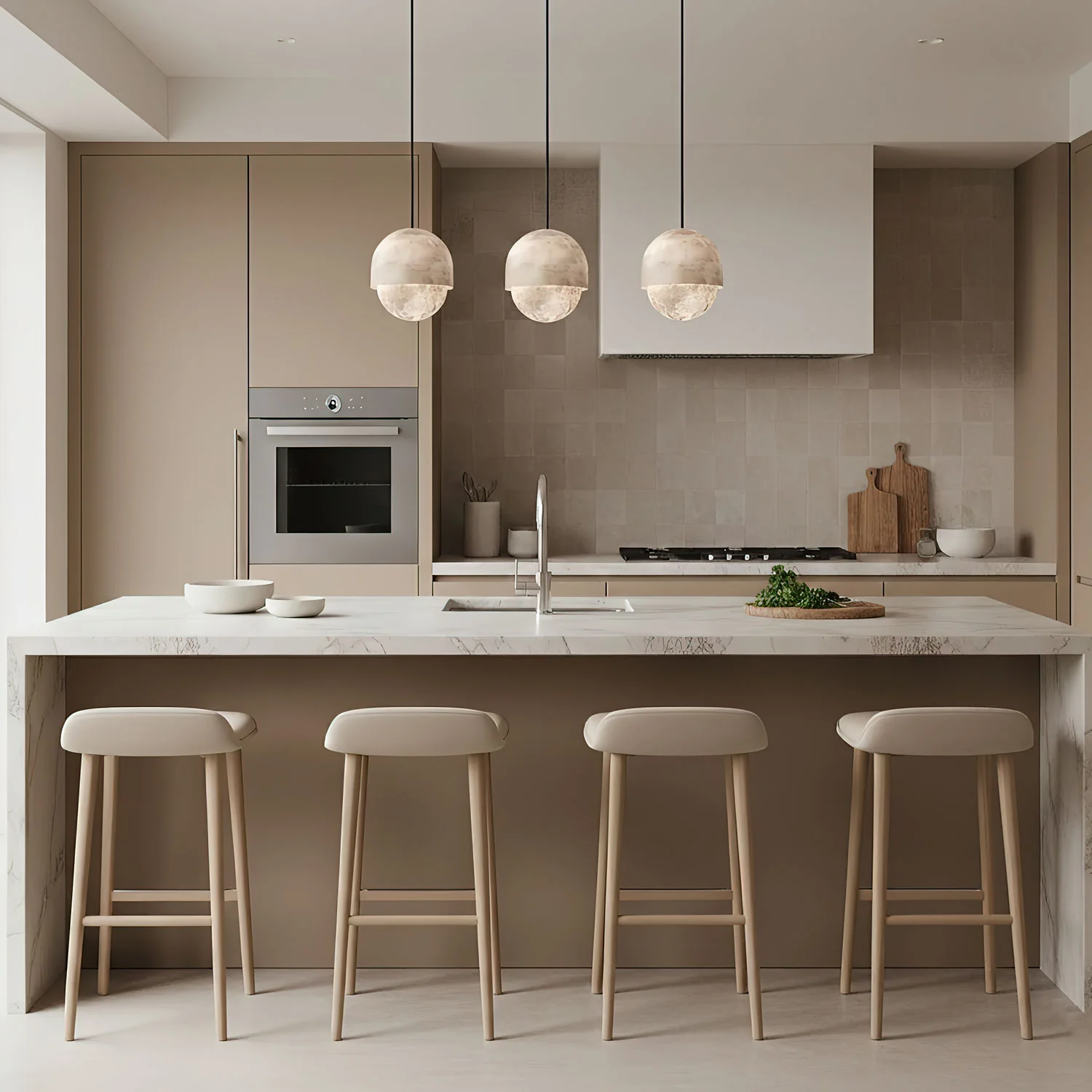 Lunar Dome Alabaster Pendant Light - Image 2
