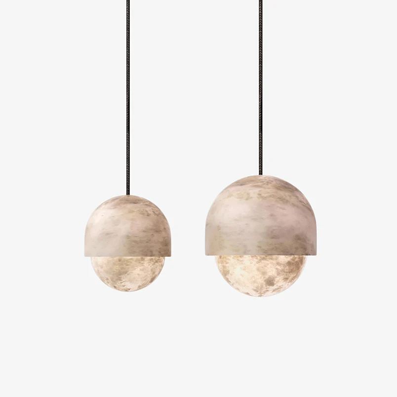 Lunar Dome Alabaster Pendant Light - Image 20
