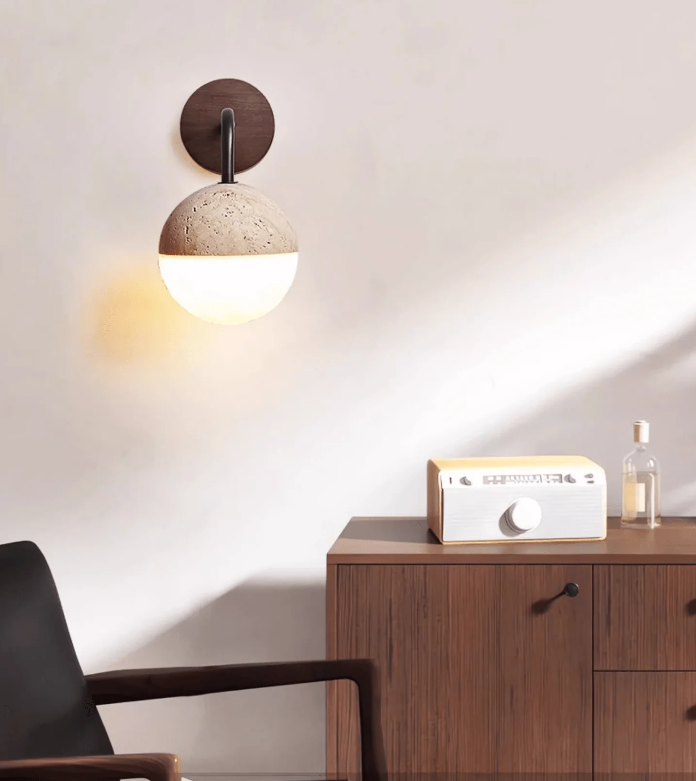 Lunar Stone Orb Sconce - Image 5