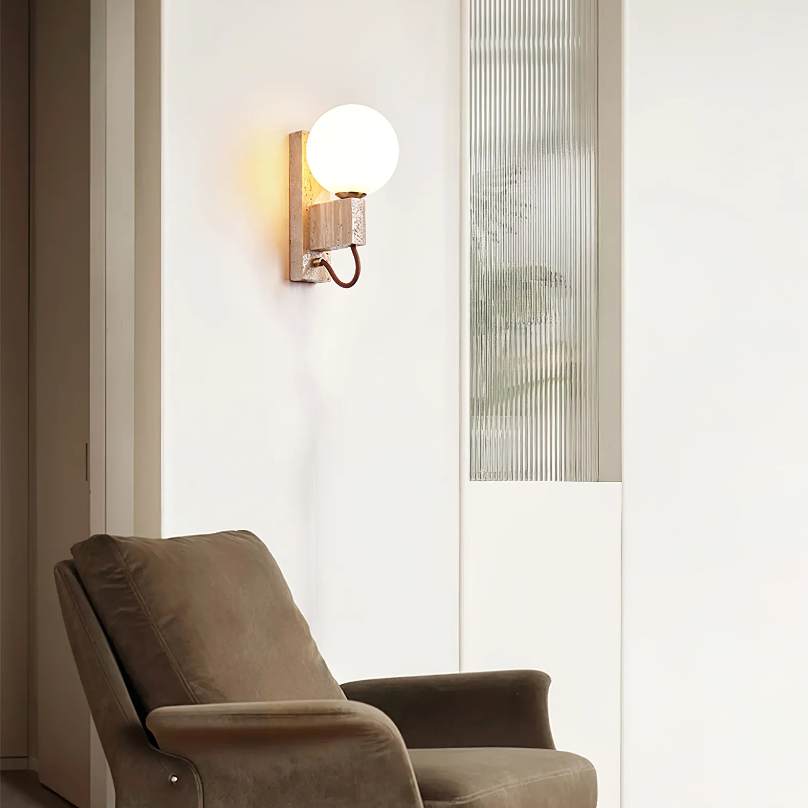 Lunar Travertine Sconce - Image 3