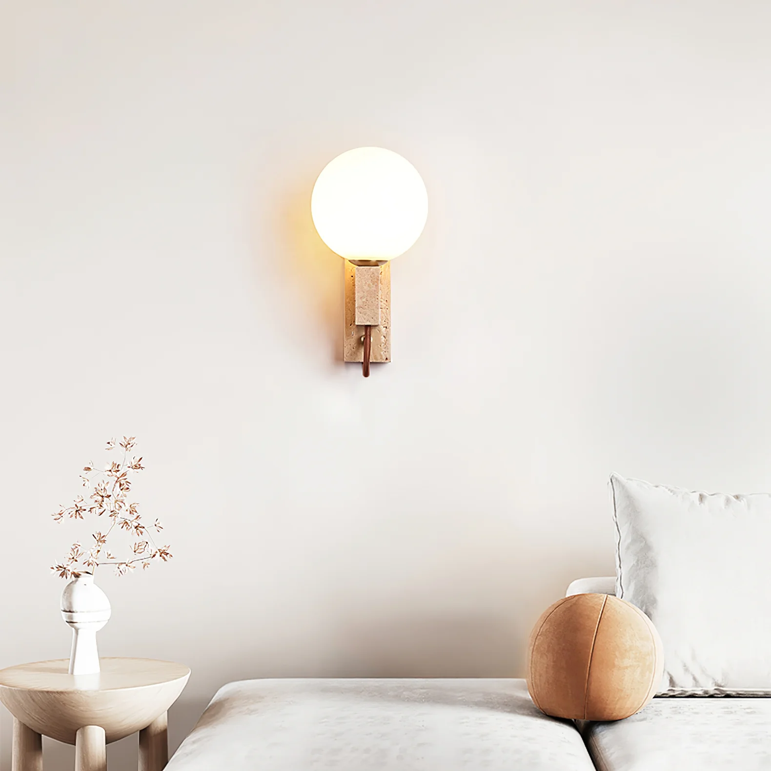 Lunar Travertine Sconce - Image 6