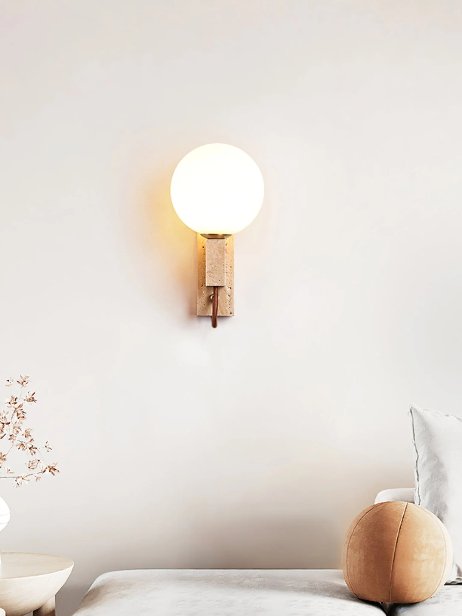 Lunar Travertine Sconce - Image 8