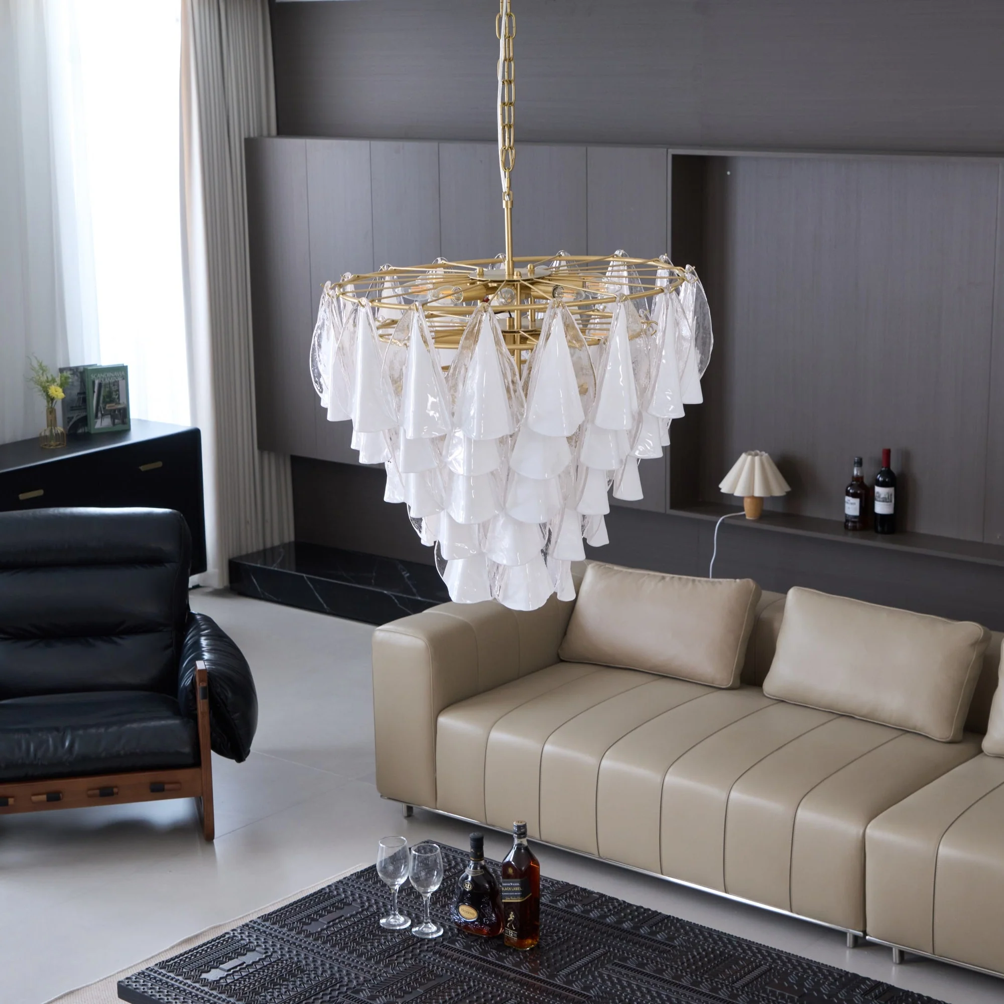 Lunara White Murano Chandelier - Image 4