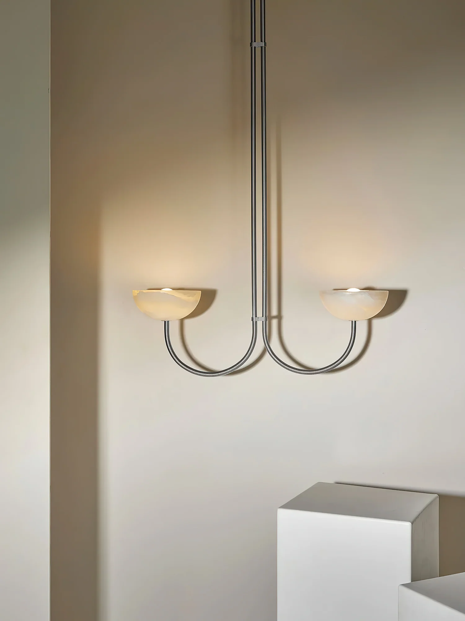 Lunaris Duo Alabaster Pendant Lamp - Image 9