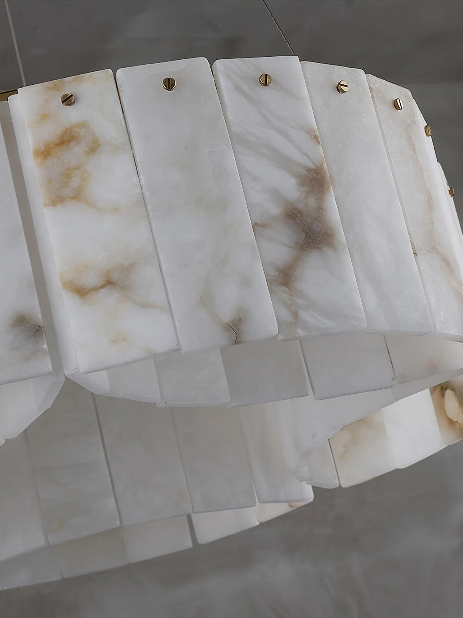 Luxe Alabaster Brass Ceiling Lamp - Image 19