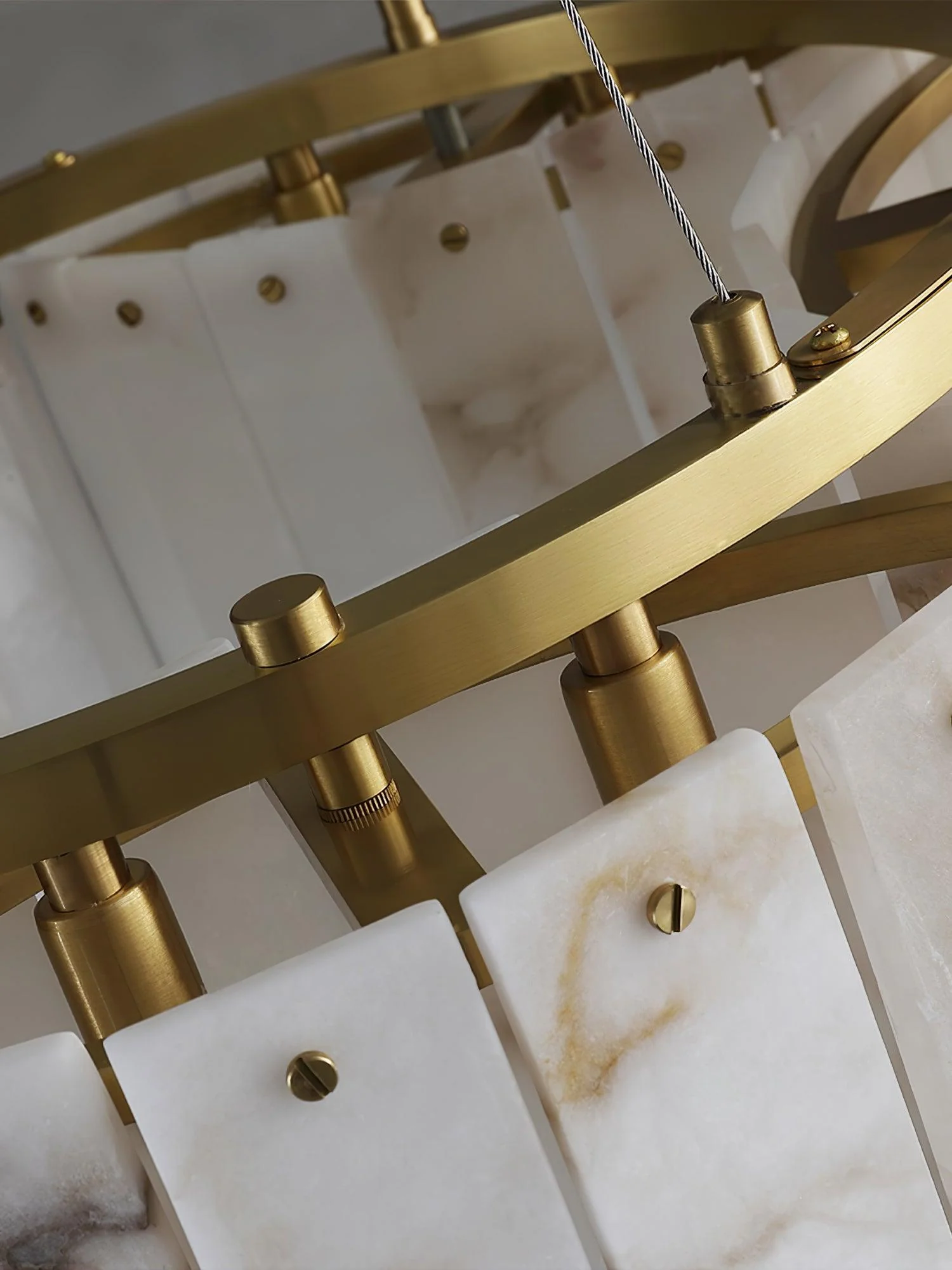 Luxe Alabaster Brass Ceiling Lamp - Image 21
