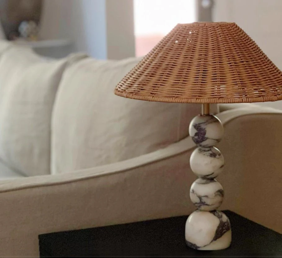 Marble Orb Rattan Table Lamp - Image 12