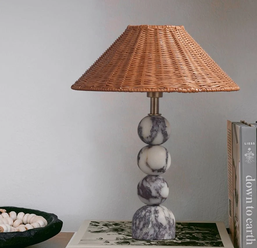 Marble Orb Rattan Table Lamp - Image 13